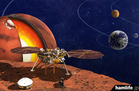 NASAの火星地質探査機「インサイト」のイメージ（ARRL NEWSより）